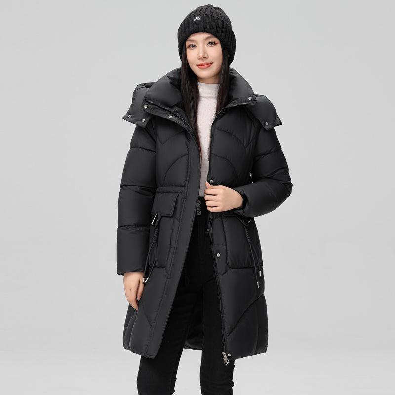 Fashion foreign style medium and long down cotton clothes women's winter new temperament commuter cotton clothes jacket