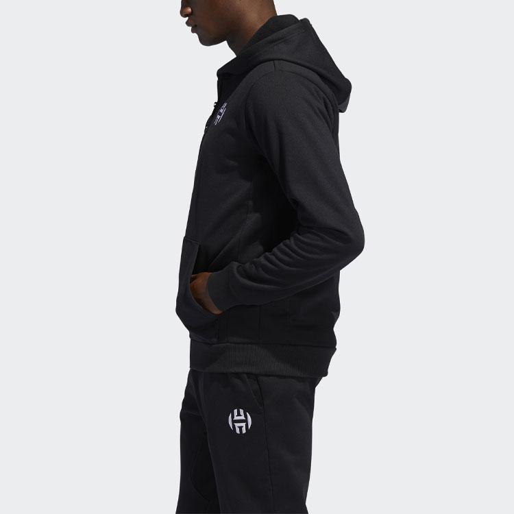 Adidas Баскетбольная толстовка с логотипом и принтом на молнии, мужская верхняя одежда, черный DX6795