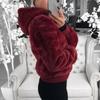 Женские толстовки Женская одежда Уличная мода Толстовка с капюшоном Плюшевое пальто из искусственного меха Однотонная куртка