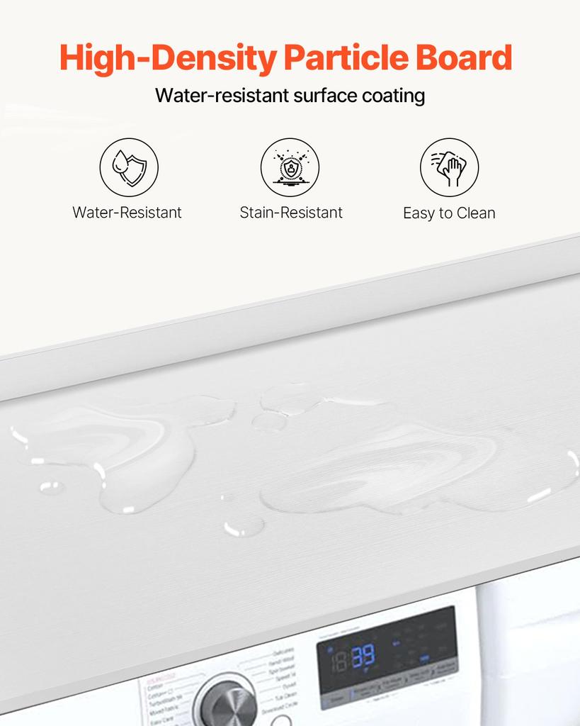 VEVOR Washer Dryer Countertop, 54" x 27" Wooden Washer and Dryer Countertop