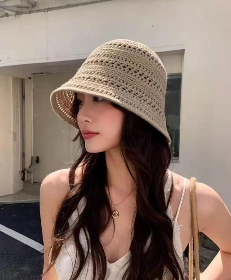 Однотонная вязаная шапка рыбака, детская летняя дорожная дышащая солнцезащитная шапка-ведро с небольшим солнцезащитным козырьком