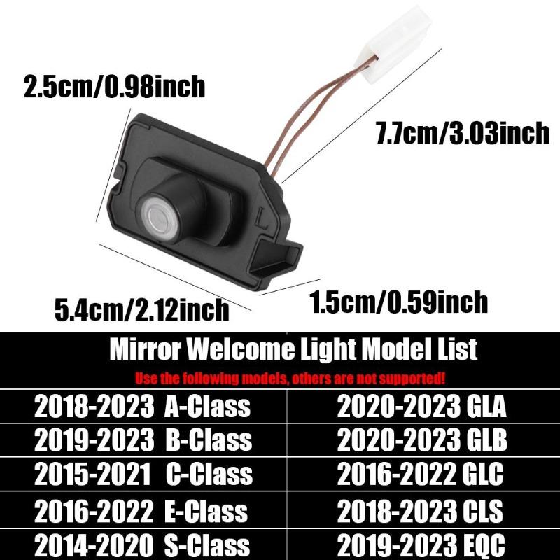2 шт. Светодиодные HD проекторы в виде крыльев ангела, приветственные огни, ковровые лампы, атмосферная подсветка зеркала заднего вида для эмблемы Mercedes Benz AMG