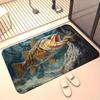 Креативный 3D-коврик для пола с визуальным эффектом рыбы, нескользящий, с высококачественной печатью, впитывающий, декоративный ковер для спальни и гостиной