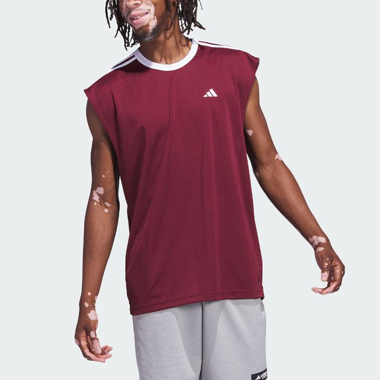 adidas Мужские баскетбольные майки Темно-красные Средние Прямой крой IL2297