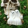 Качающаяся фигурка пары привидений Хэллоуин Привидение Подвесное украшение Смола Белая фигурка пары привидений для декора в помещении и на улице, для сада, патио, веранды