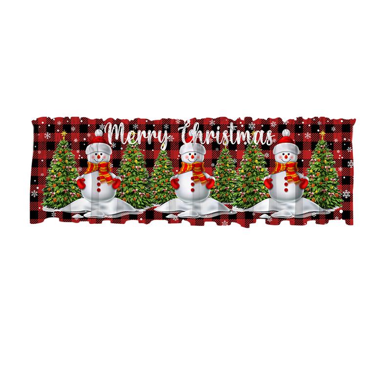 1 шт. Полупрозрачный Легко установить Сваг Ламбрекен Атмосферный Шарф Рождественский Спальня Без сверления Рождественский Праздничный Ламбрекен Праздник 137x45см