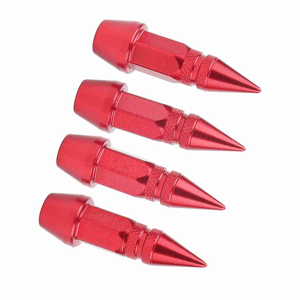 4Pcs Aluminum Alloy Spike Wheel Tire Valve Stem Car Truck Air Dust Caps Covers Red