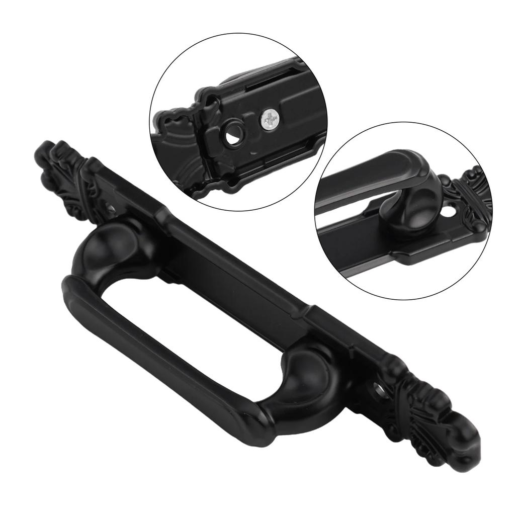 Ручка для раздвижной двери амбара, фурнитура для раздвижной двери, черная, прочная, внутренняя деревянная дверная ручка, ручка для мебельного шкафа без перфорации