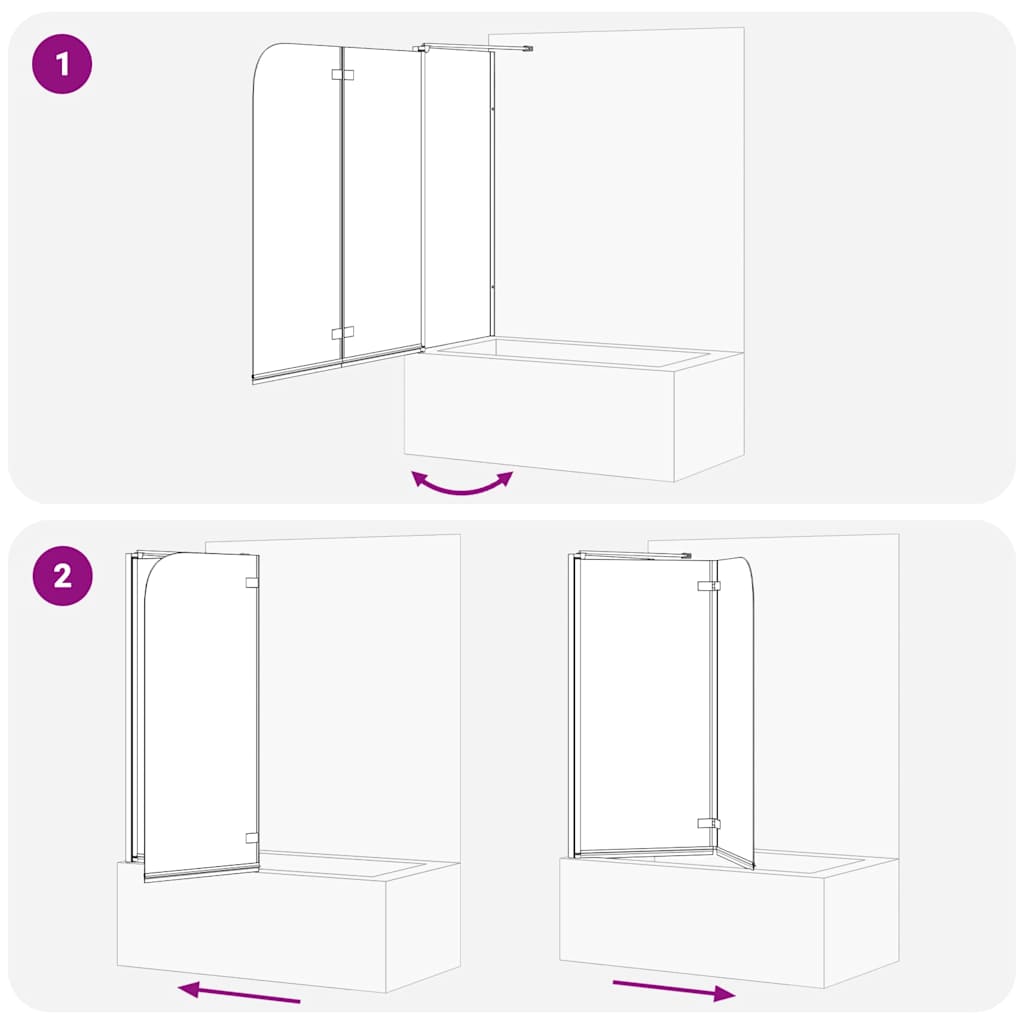 Shower Screen Geometric Black 120 x 67 x 129 cm