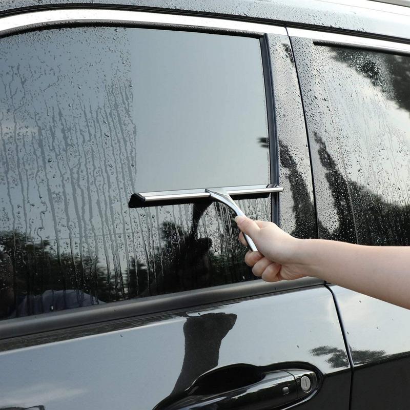 14 inch Shower Squeegee Shower Glass Door Cleaner Tool Bathroom Wall Wiper with Self Adhesive Hooks Holder for Mirror Car Window