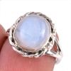 Natural Rainbow Moonstone Gemstone Handmade 925 Solid Silver Gift Ring S.6 j2O51