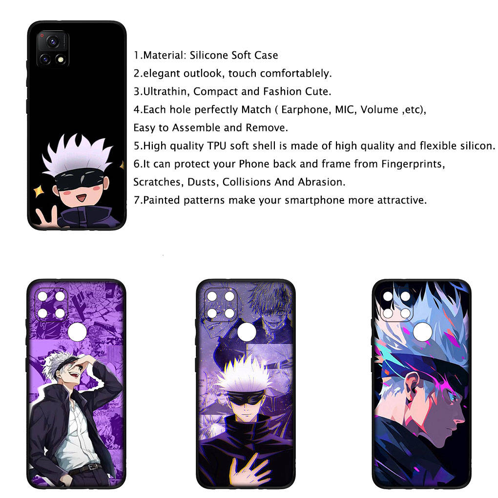 Для iPhone 16 15 Xiaomi Redmi Note 14 13 12 11 Pro Max X 8 16e Samsung Galaxy S25 S24 S23 Moto OPPO Huawei Jujutsu Gojo Satoru Kaisen аниме-чехол для телефона