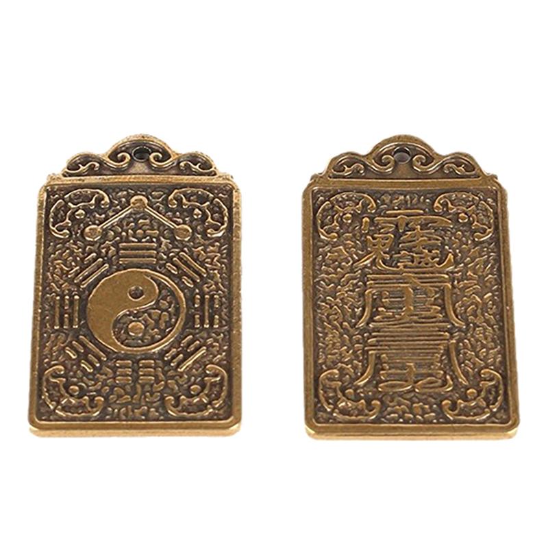 1Pc 2024 Year Of The Dragon Tai Sui Fu Dragon Year Card Pendant Brass Keychain Feng Shui Zodiac Peace Protect Body Pendant