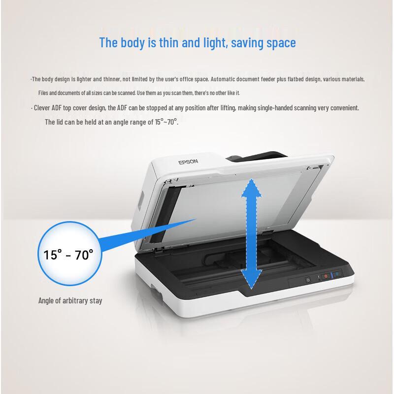 Epson DS-1660W A4 Flatbed Document Scanner with ADF and Wi-Fi CN plug (adapter included)