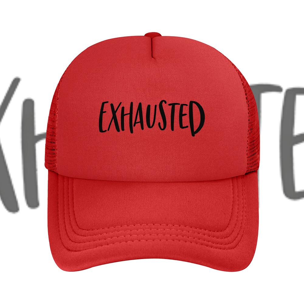 Exhausted lettering dark background Baseball Cap Anime Graphic Hats Adult Unisex Women Sports Outdoor