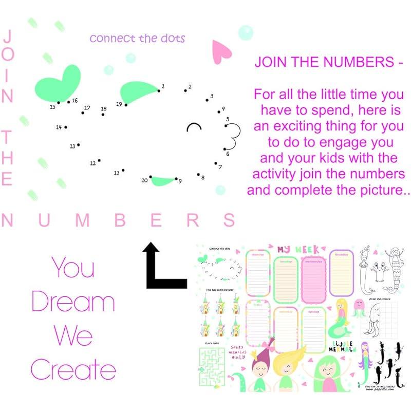 Coi Mermaid My Week Planner/Stylish Little Sea Girls Love Collection Writing Notepad With Multiple Fun Activities And Ta