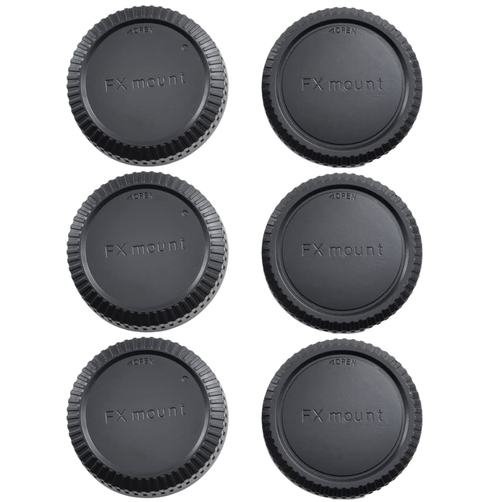 ATAK Compatible Fujifilm X Mount X Lens Rear Caps X Body Caps Total of 6 with Fujifilm X Caps/X (3 pieces) & (3 pieces) (Compatible Mount)