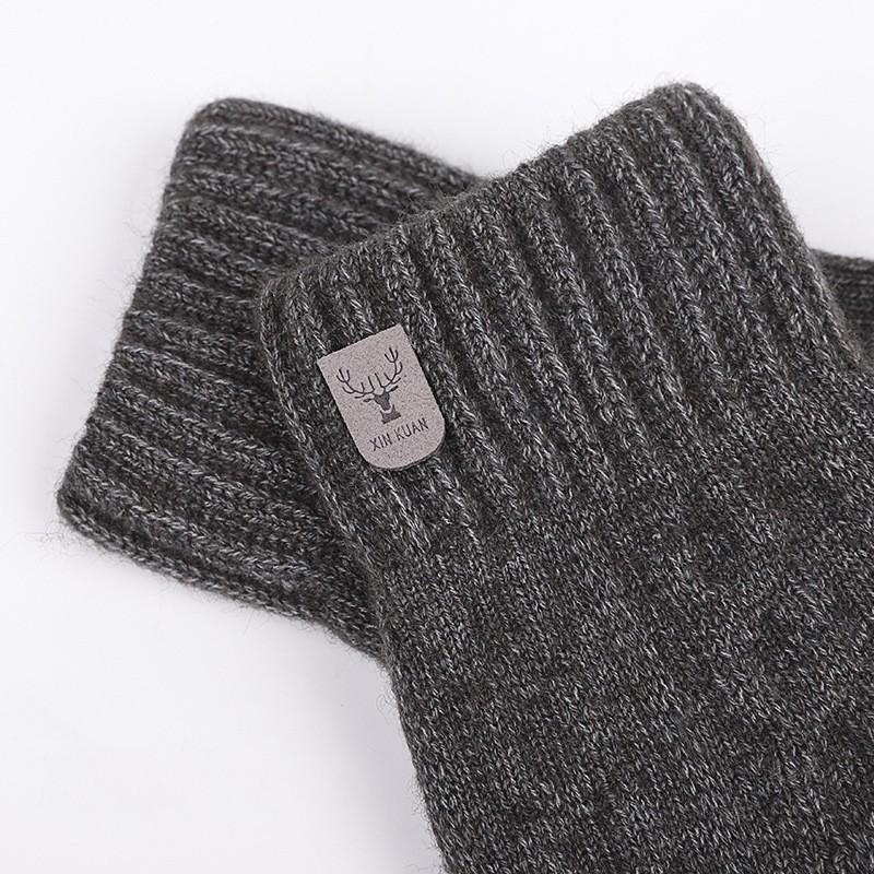Latest Men's Warm Gloves Winter Touch Screen Plus Fleece Gloves Cold Warm Wool Knitted Gloves