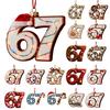 67 Рождественский Орнамент 2D Плоский Смешной Шесть Семь Мем Рождественское Украшение Подарки для Подростков Взрослых Любителей Юмора