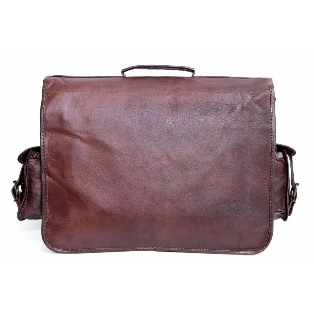Мужская сумка-мессенджер из козьей кожи, настоящая сумка-портфель для ноутбука, коричневый портфель