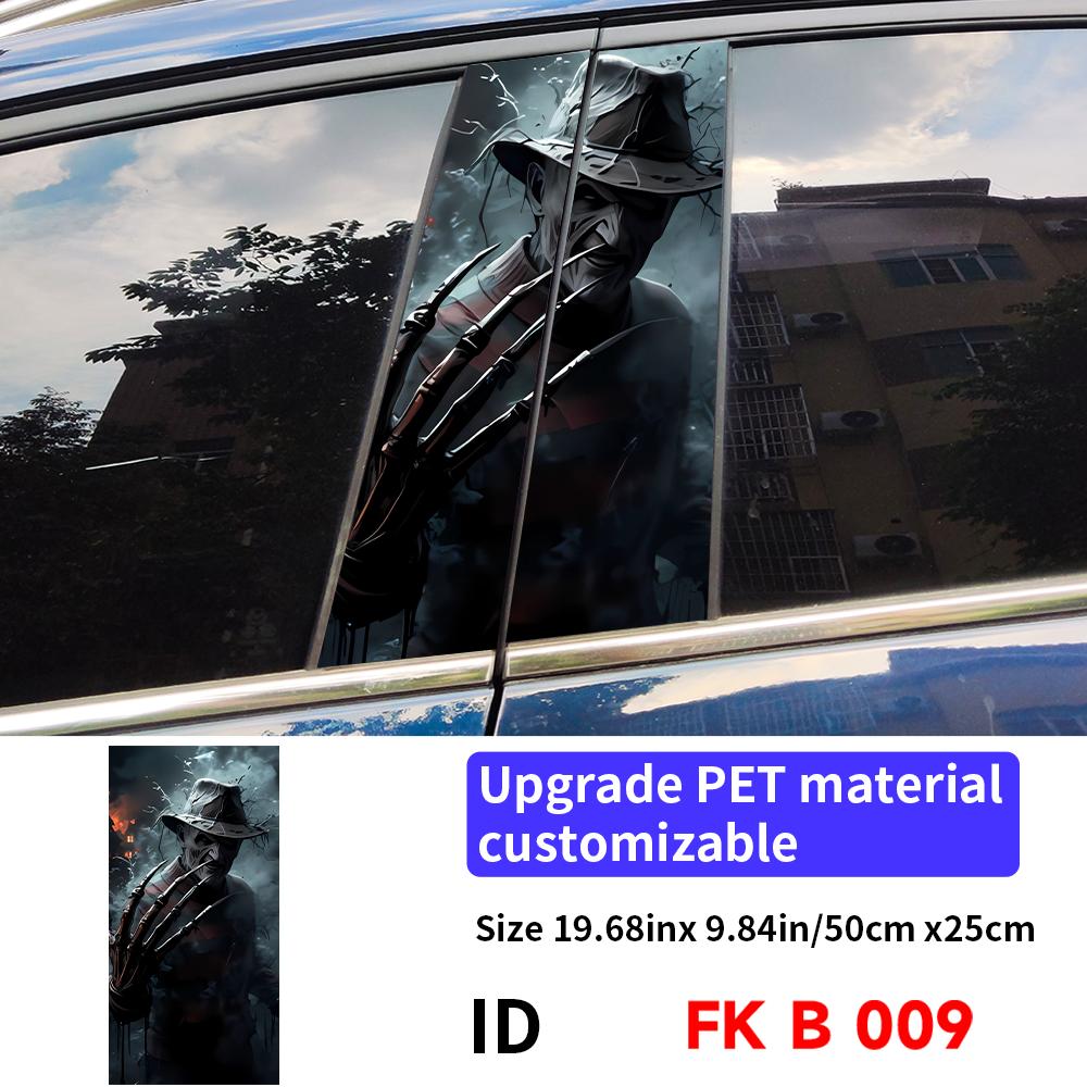 Ghost Car Stickers Car B-pillar Vinyl Decals Waterproof Auto Center Pillar Sticker Cover Scratches Vehicle Decors Accessories