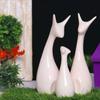 Статуэтка Счастливый Олень Семья Отделка под пианино Керамические фигурки Пара оленей Декоративная статуэтка - 25 см  (Полирезин, Коричневый)