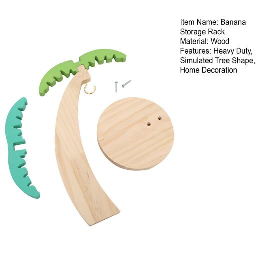 Yousheng Wooden Tree Banana Holder Home Office Kitchen Countertop Living Room Decorative Fruits Stand Organizer Banana Hanger Storage Rack