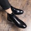 New Men Business Ankle Boots PU High Cut Short Tube Lace Up Business Brand Chelsea Boots European Style Size 38-48 Men Boots