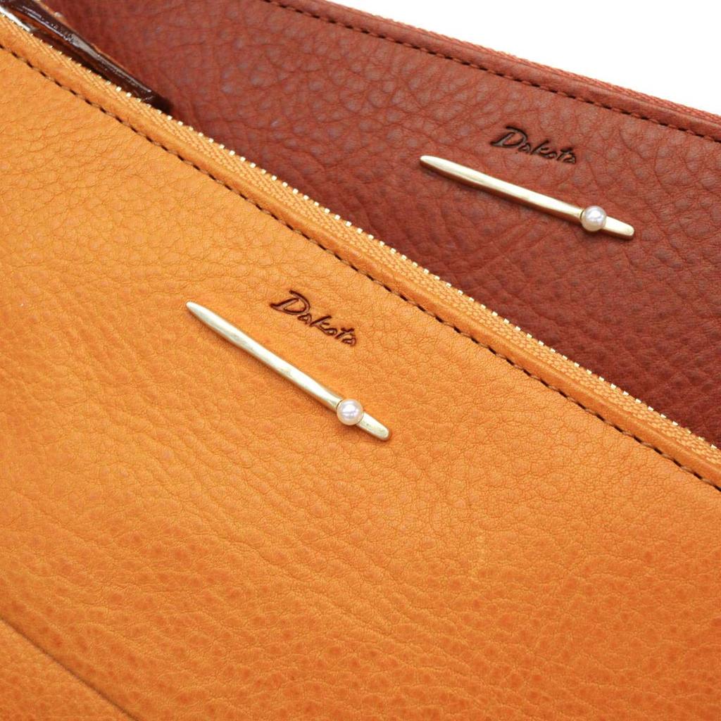 Длинный кошелек с застежкой-молнией для монет Натуральная кожа Perla Pink [Dakota] Г-образный женский DA-30055-32