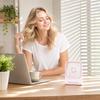Square Desktop USB Rechargeable Fan with Cat Ear Design Three Speed Adjustable Table Fan Wall Mountable Portable for Home Office Outdoor Camping