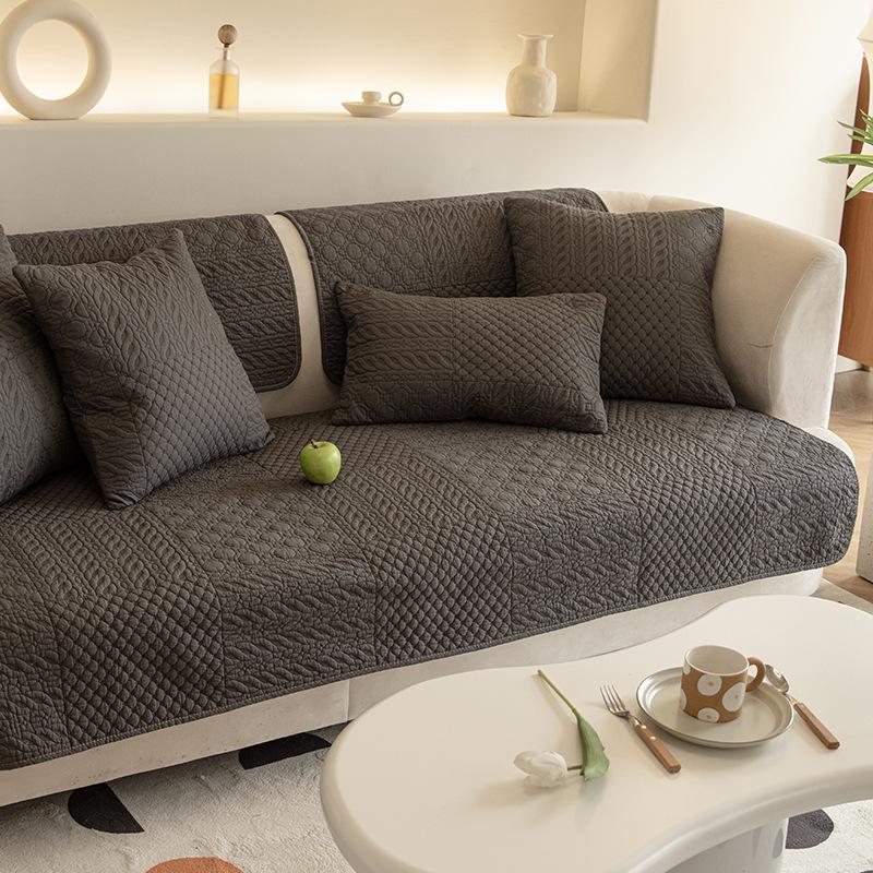 Minimalist All Cotton Anti Slip Retro Sofa Mat, Pure Cotton Sofa Cover, Sofa Towel, Seat Cushion, Cover Cloth