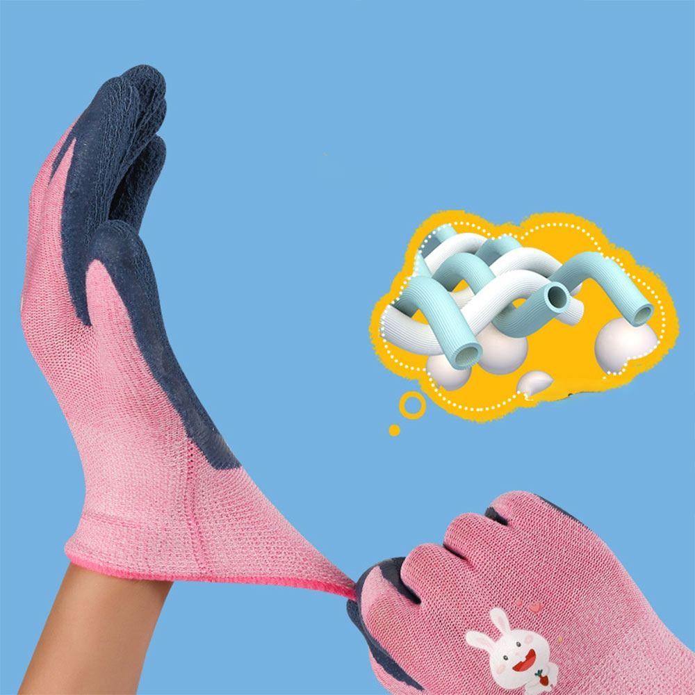 Multi-purpose Protective Mittens Cartoon Animal Latex Coated Gloves Kids Work Gloves Gardening