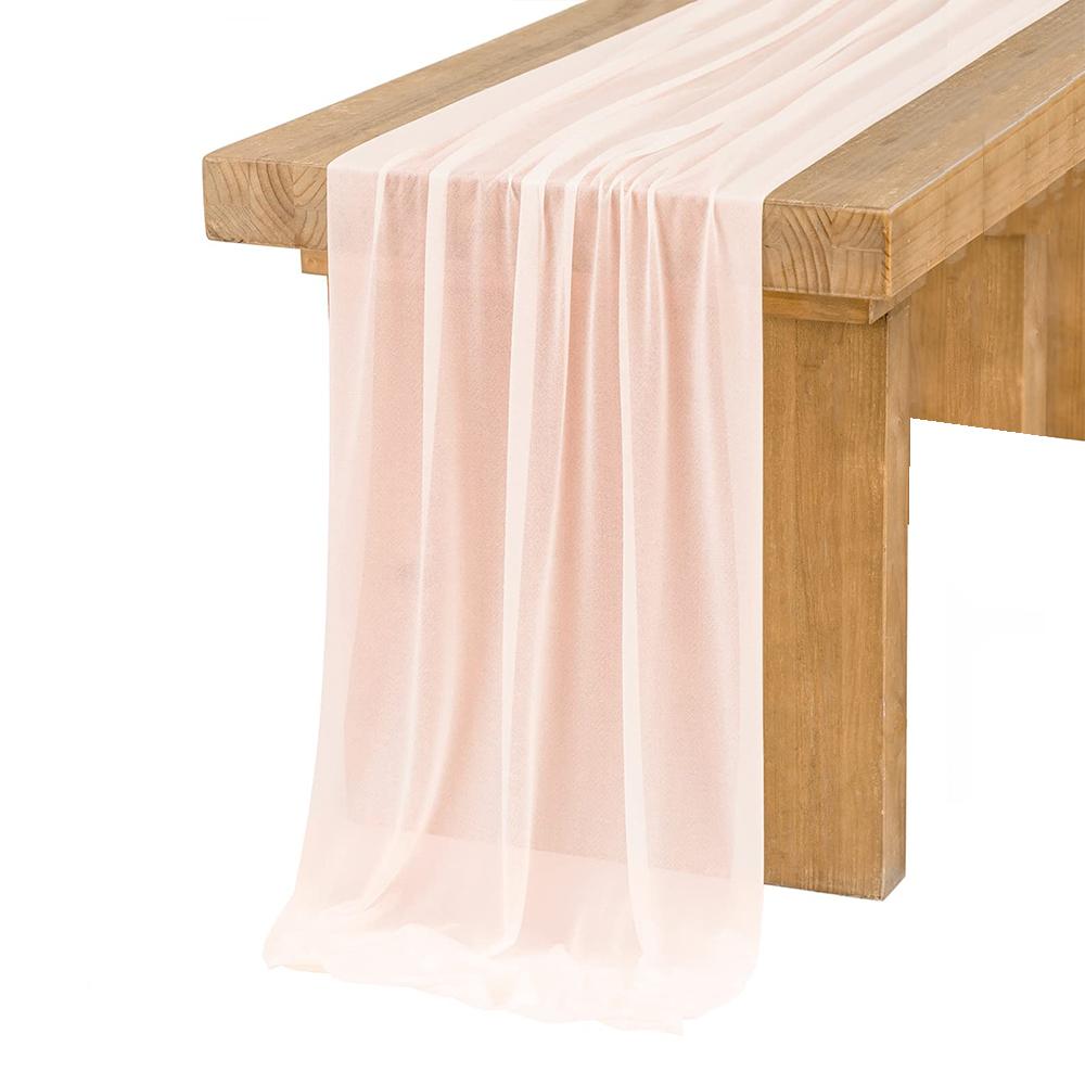 Chiffon Table Runner Vertical Tablecloth for Table Decorations Shiny Fabric Merry Christmas Decorations 2026 Wedding Decoration