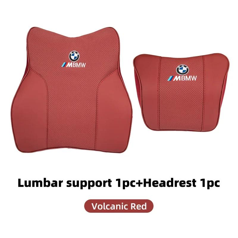 New Car Seat Headrest Neck Support Embroidered Memory Foam Lumbar Cushion For BMW M X1 X3 X5 X6 X7 E30 E90 M3 E84 E83 F25 E