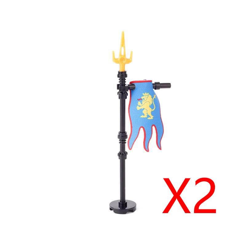 MOC Medieval Building Blocks Soldier Figures Weapons Accessories Armor Shield Flag Transport Ox Horse Mini Brick Toy Gift X010