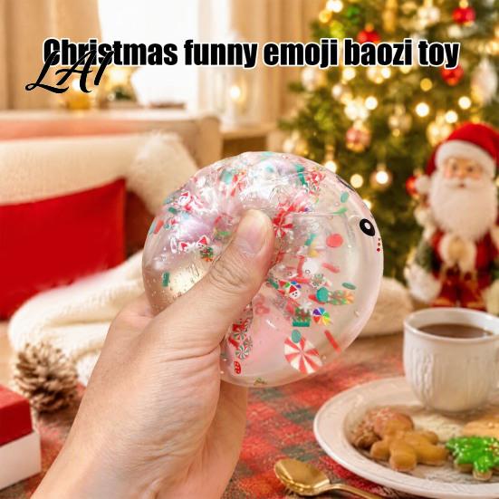 Stress Relief Toys Simulated Steamed Bun Squeeze Toy with Storage Box Soft Desktop Reliever TPR Fidget Sensory for Kids Adults Christmas Stocking