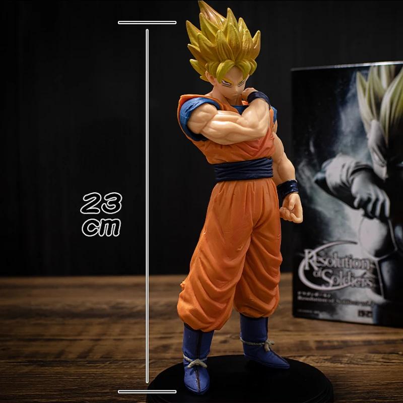 Bandai Dragon Ball 22 см Фигурка Сон Гоку Вегета Фигурка Супер Сайяна Аниме Коллекционные Фигурки для Детей DBZ Фигурка Действия Модель
