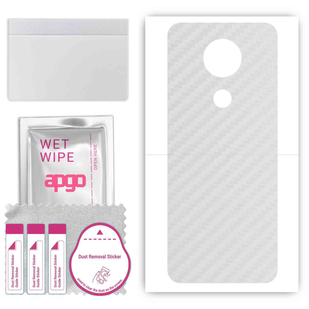 apgo Protective Skin Sticker for the Back Compatible with Nokia C5 Endi, Wrap Film, Foil, Vinyl - Pattern Transparent Carbon