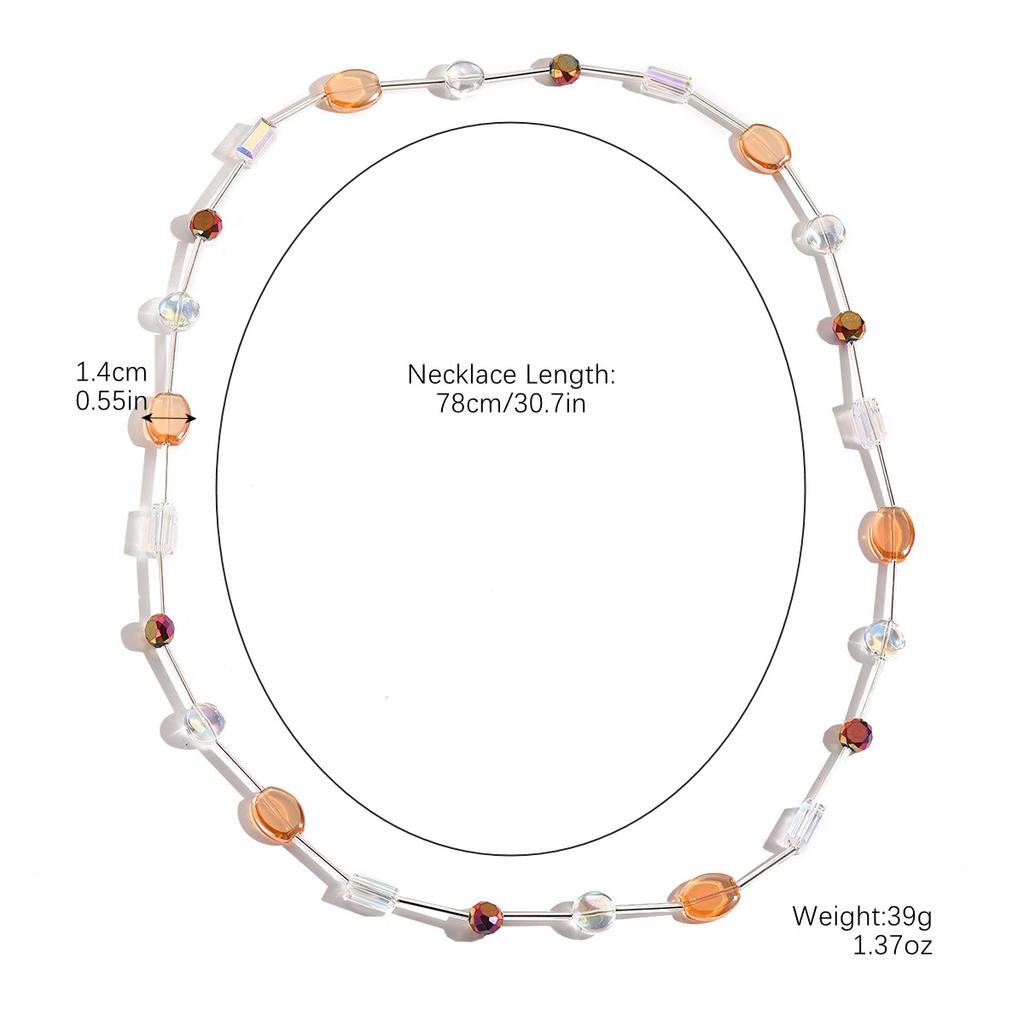 Simple Long Crystal New Chinese Style Sweater Chain Long Necklace Women's Autumn and Winter