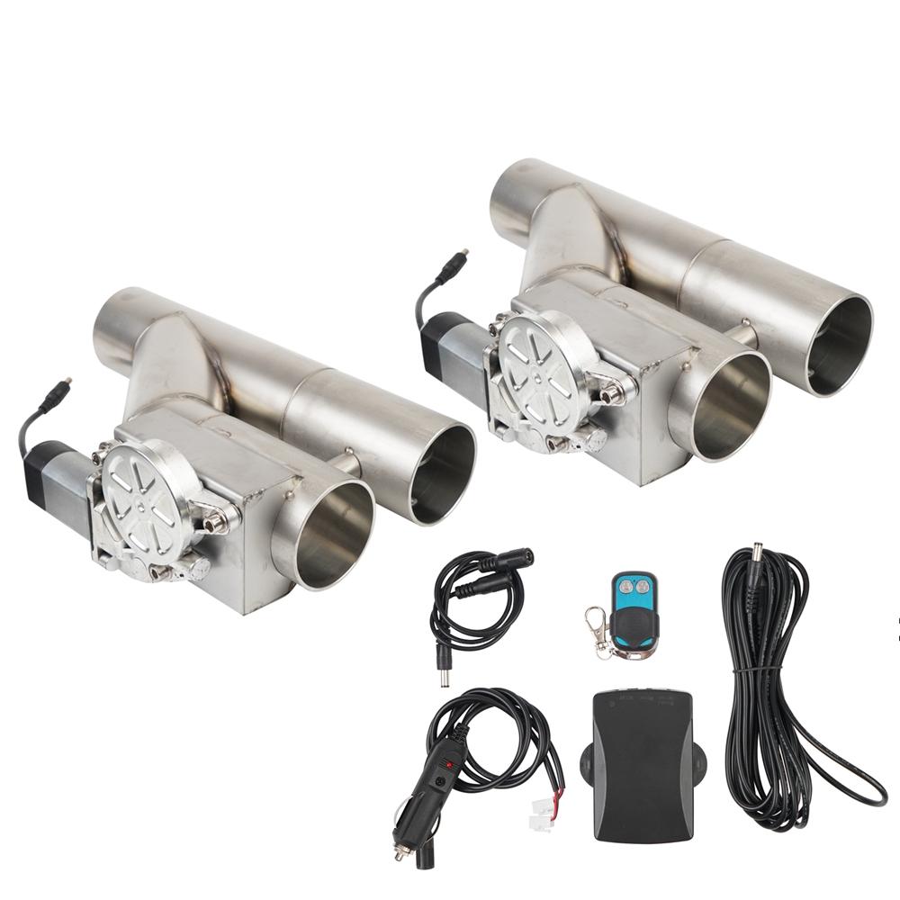 2.5 Inch/3 Inch Dual Exhaust Y Pipe with Controller Stainless Steel Silver Kit TP-1028