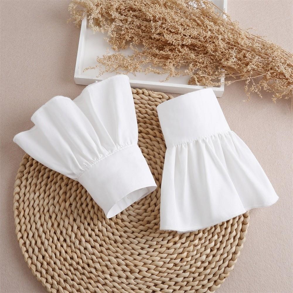 Ruffles Pleated Fake Sleeves Chiffon Fake Flared Sleeves Hand Wrist Cuffs  Blouse Wrist Warmers