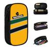 Ayrton Senna Racing Car Pencil Cases Cute Pen Box Bag for Student Large Storage Students School Zipper Pencilcases