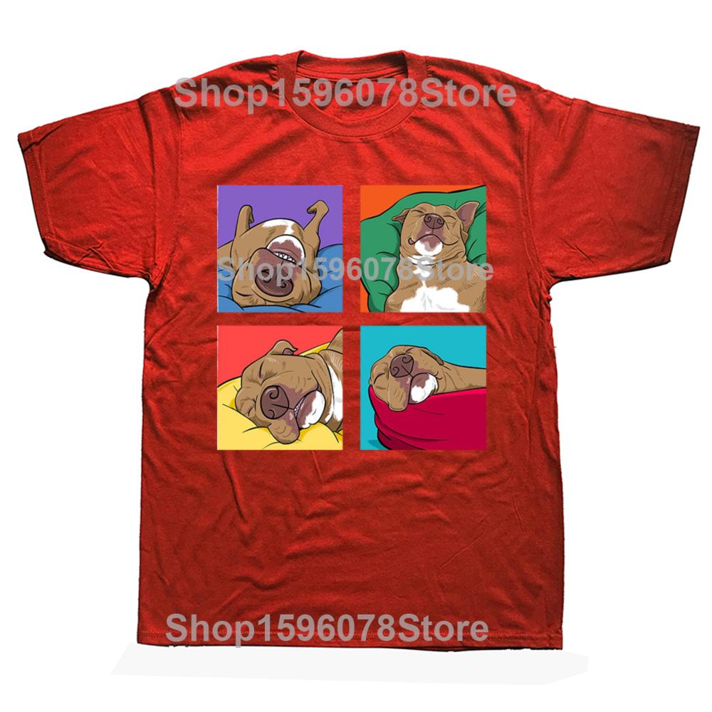 Забавный Питбуль Ленивый Подарок для Собаки Любовь Футболки Графический Хлопок Уличная Футболка С Коротким Рукавом День Рождения Летний Стиль Футболка Мужская Одежда