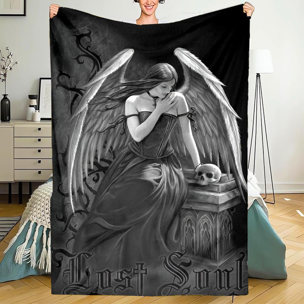 Dark Theme Printed Blanket - Perfect for Couch, Bed, Travel & Outdoor Use | Machine Washable, Cozy & Durable.