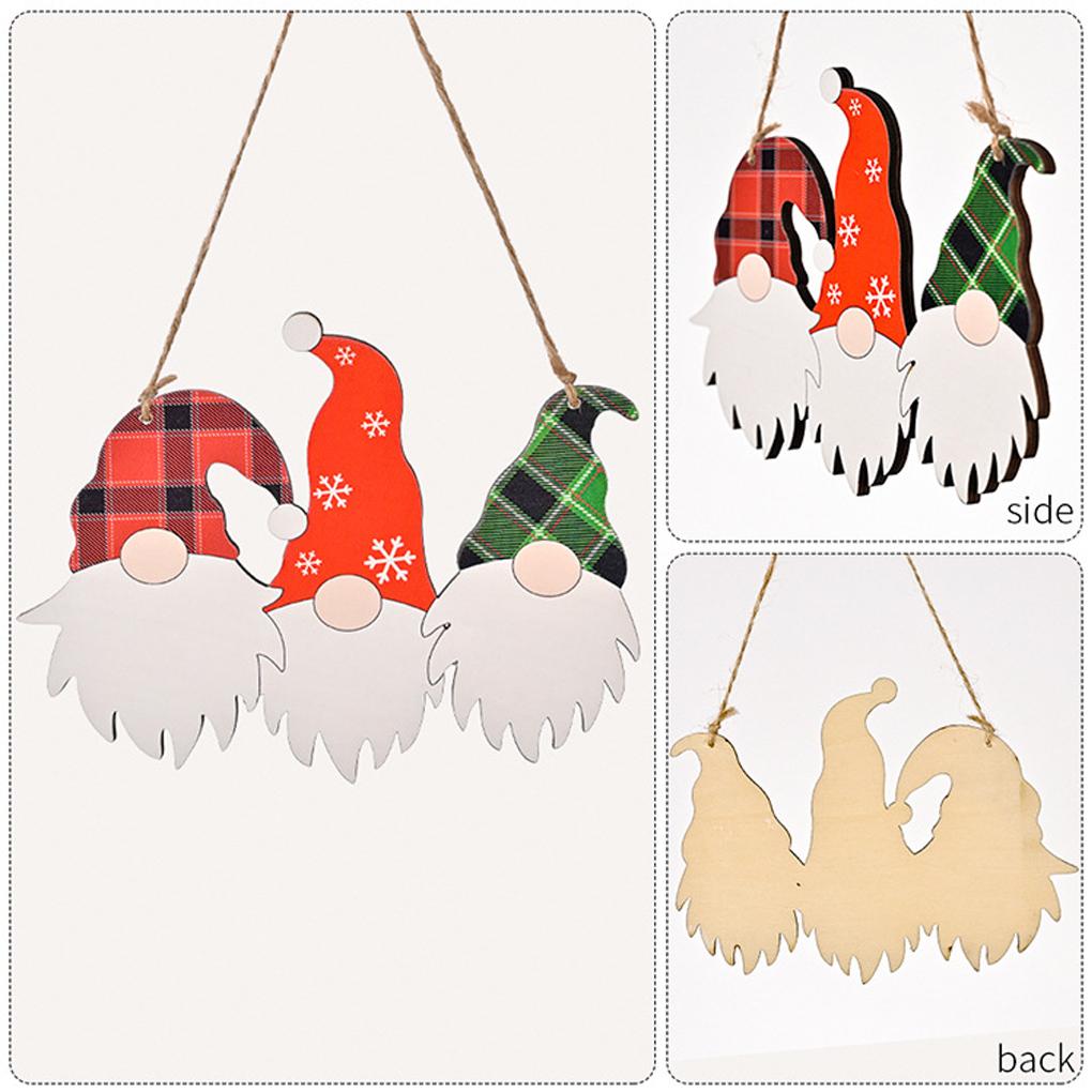 Рождественский гном подвесное украшение табличка на дверь внутренняя наружная сцена макет стены окно деревянная вывеска подвеска праздничный кулон
