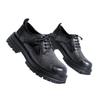 Spring And Autumn Small Leather Shoes Men'S Hong Kong Style Japanese Bright Black Youth Platform British Style Shoes 65225-R