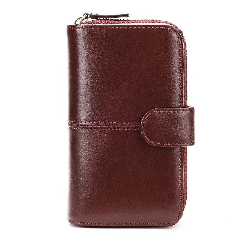 Retro Bag Top-tier Cowhide Men's Wallet Genuine Leather Zipper Coin Purse Leather Card Case