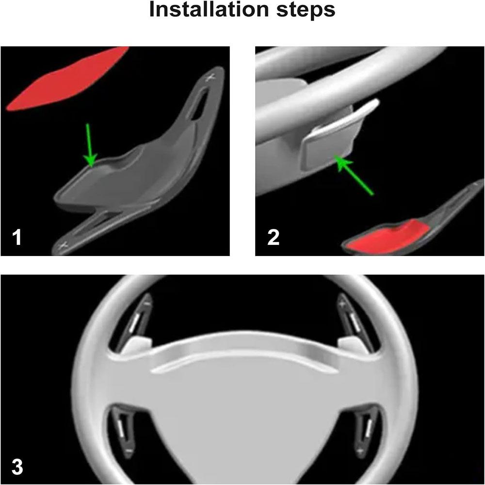 Красные алюминиевые накладки-удлинители подрулевых лепестков для BMW