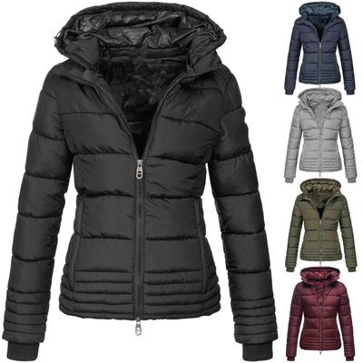 Женская бархатная вельветовая куртка с длинными рукавами, тонкая хлопковая короткая теплая однотонная куртка с капюшоном, пальто