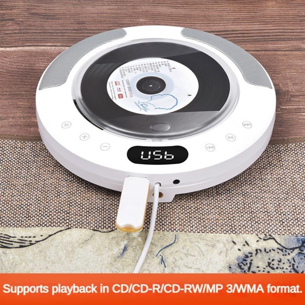 Настенный Bluetooth CD-плеер с защитой от пыли и двумя рупорными динамиками, домашний радиоприемник с CD-альбомом 10 Вт, 185*185*33 мм